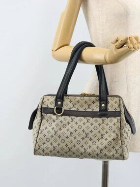 LOUIS VUITTON Monogram Mini Josephine PM Hand Bag Blue M92049 LV Auth ep13340